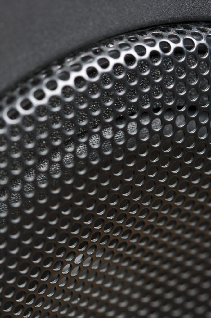Abstract Macro of Speaker Mesh with Selective Focus